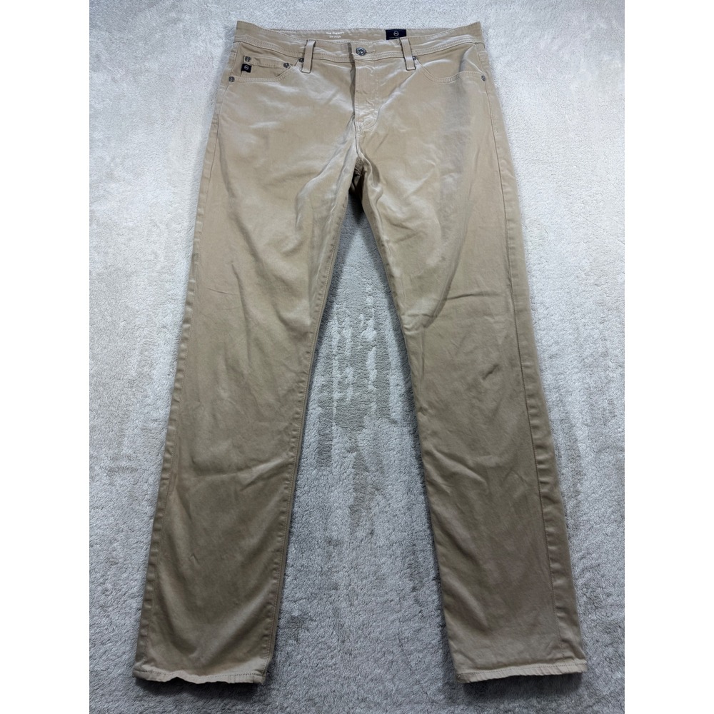 AG Mens The Everett Slim Straight Tan Khaki Chino Pants 33x32 Meas: 34x32